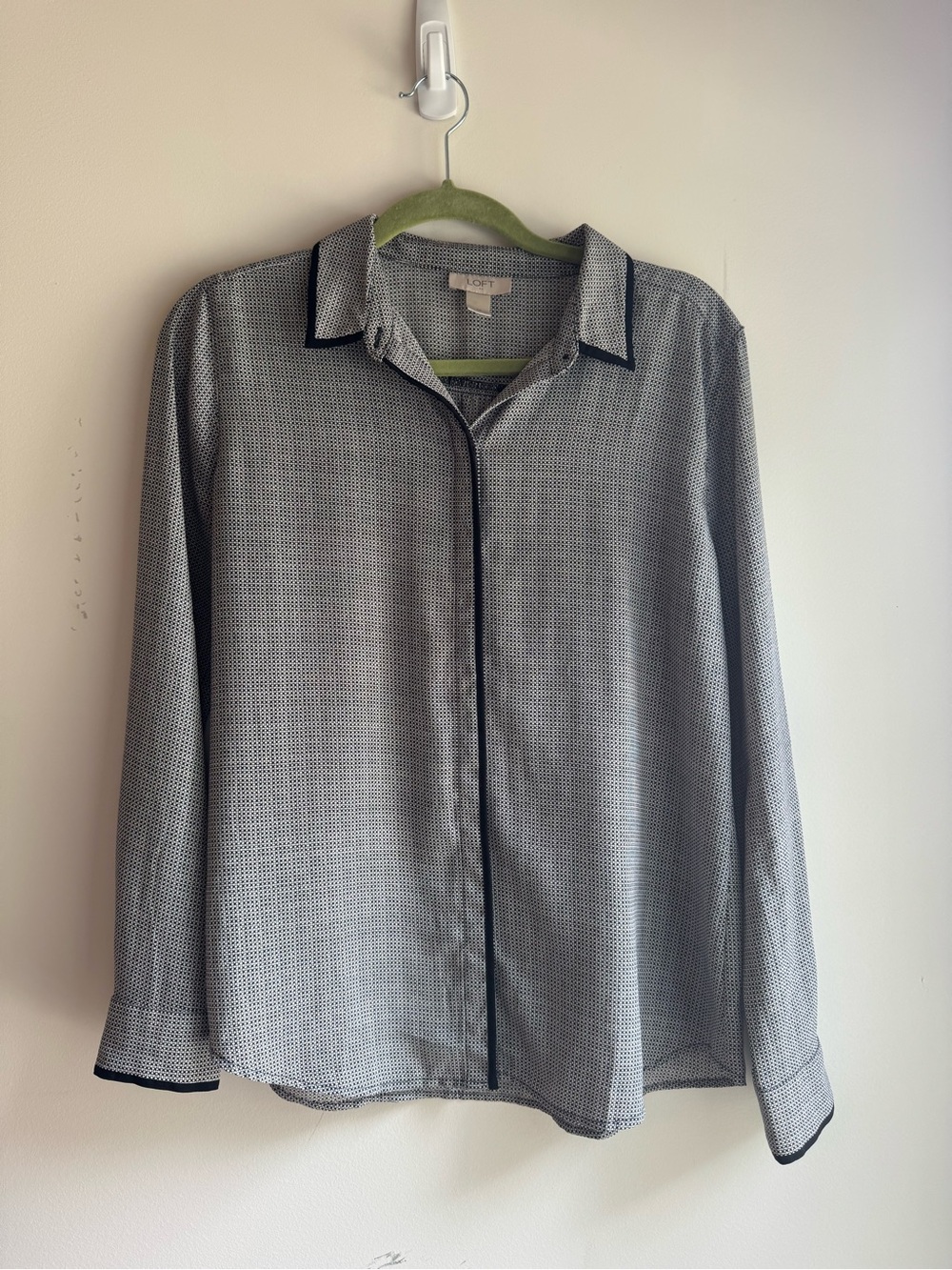 LOFT Women's Button-Down Shirt Trio - Black, Mustard Floral & Gray (Multiple) - Picture 5 of 7
